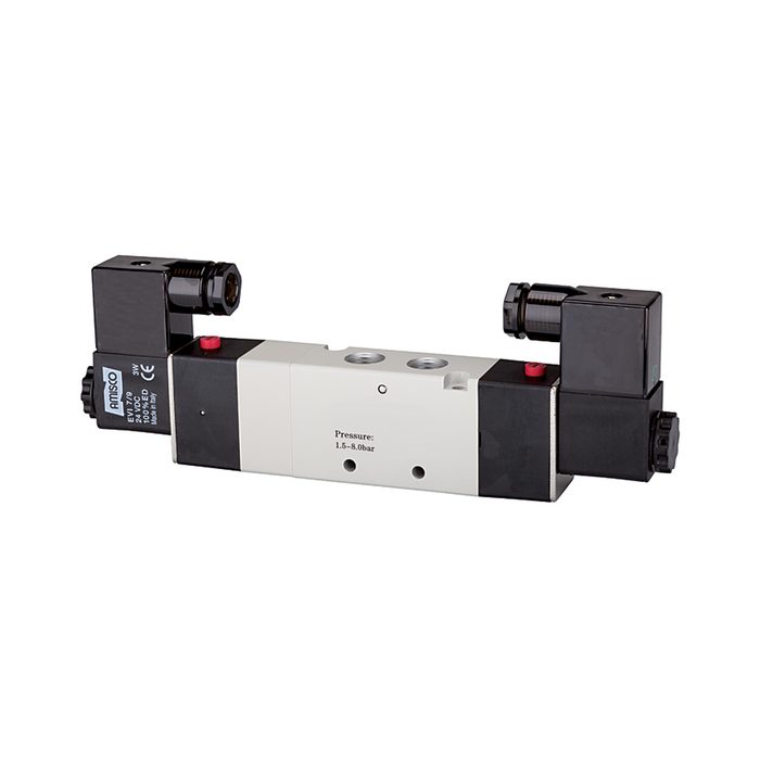 RIEGLER 5/3-Wegeventil elektropneum. Mitte entl., G 1/8, 24VDC 400l/min