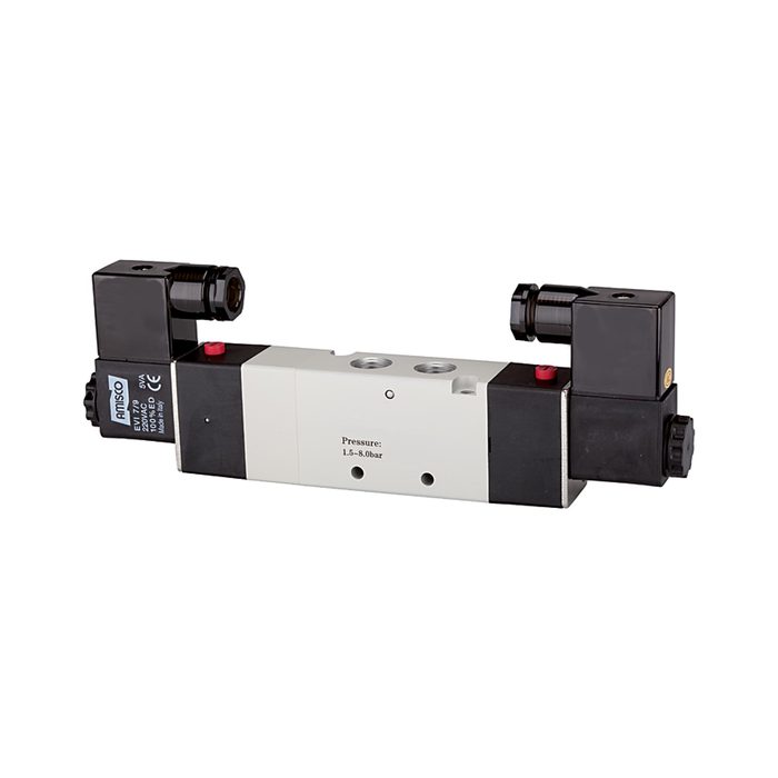 RIEGLER 5/3-Wegeventil elektropneum. Mitte entlüf., G 3/8, 230 V, 50 Hz