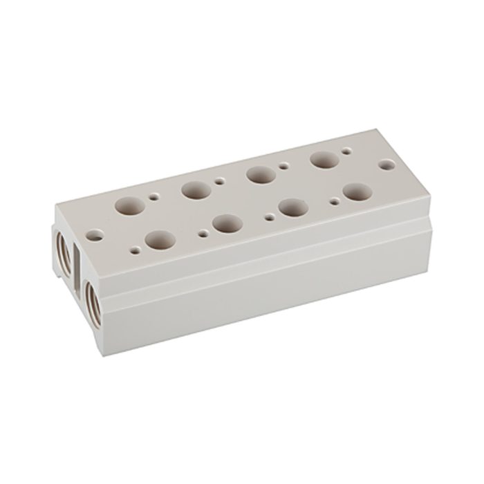 [116229] RIEGLER Mehrfach-Grundplatte für 3/2-Wegeventile, 5 Positionen, M5, G 1/8