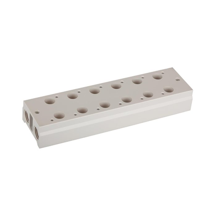 [116232] RIEGLER Multi-base plate for 3/2-way valves, 6 valve positions, M5, G 1/8