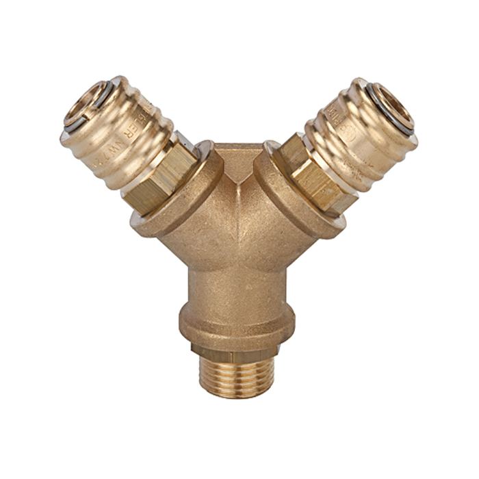 [117924] RIEGLER Distributor, 2 quick-connect coupl. I.D. 7.2, G 1/4 ET, »R26EMS«