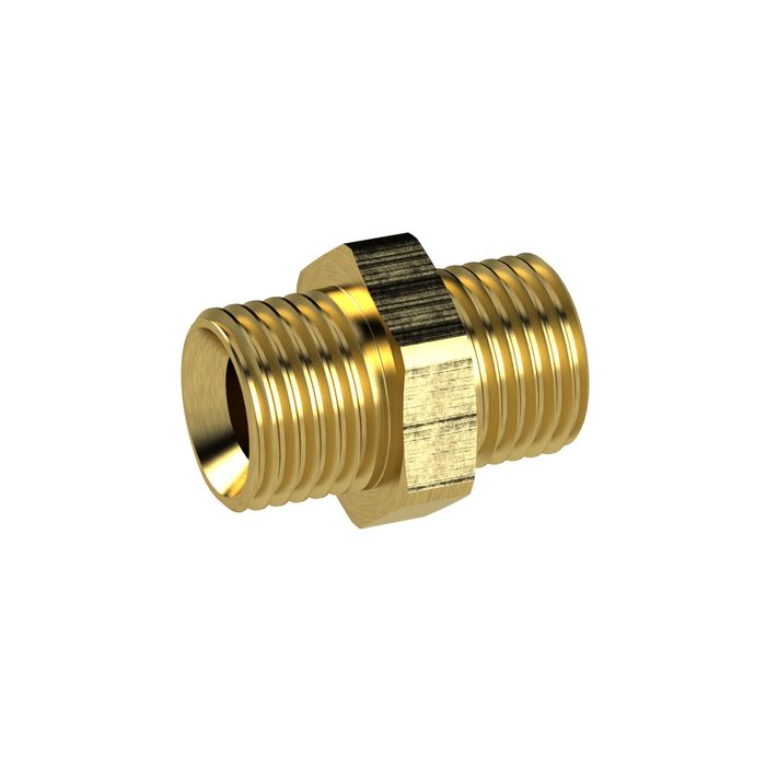RIEGLER Doppelgewindenippel, G 3/4 a., G 3/4 a., SW 32, Messing