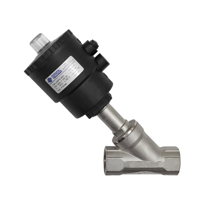 RIEGLER Angle seat valve, Piston drive, NC, Stainless steel, G 3/4