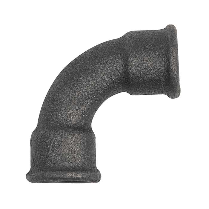 RIEGLER Bogen 2a, 90°, kurz, Rp 1 1/2 i., Rp 1 1/2 i., Temperguss schwarz
