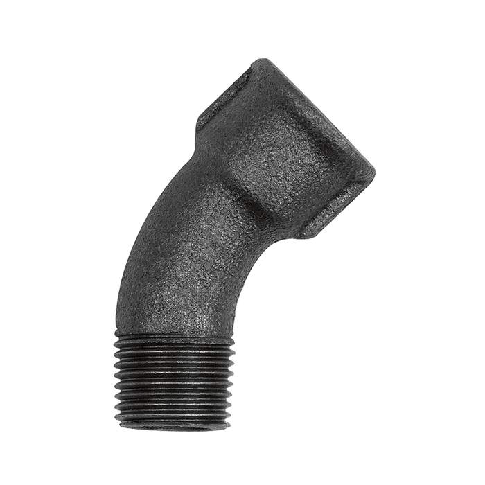 RIEGLER Bogen 40, 45°, Rp 1/4 i., R 1/4 a., Temperguss schwarz