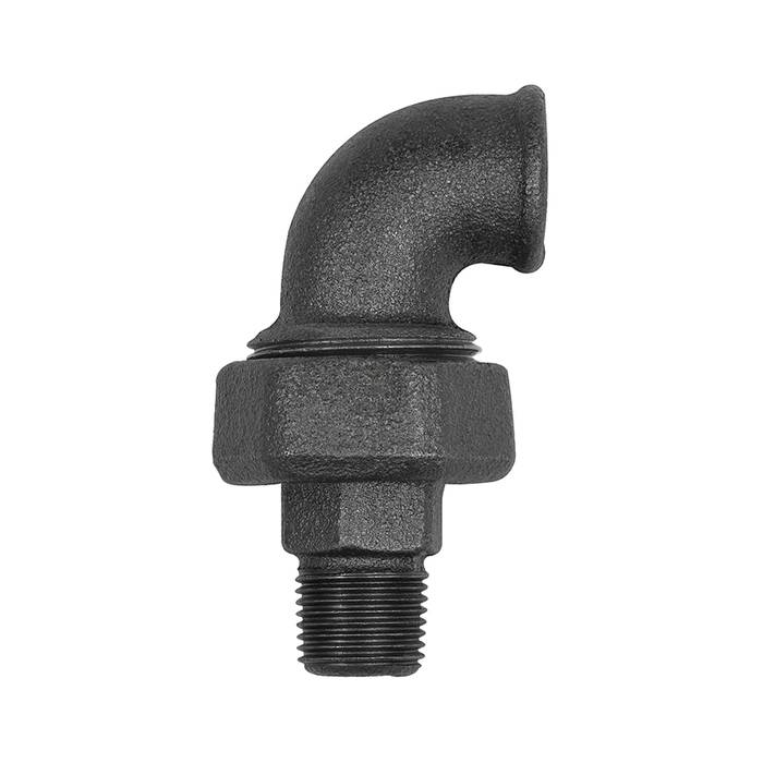 RIEGLER Verschr. Bogen 97, flachdicht., Rp 3/4, R 3/4, Temperg. schwarz