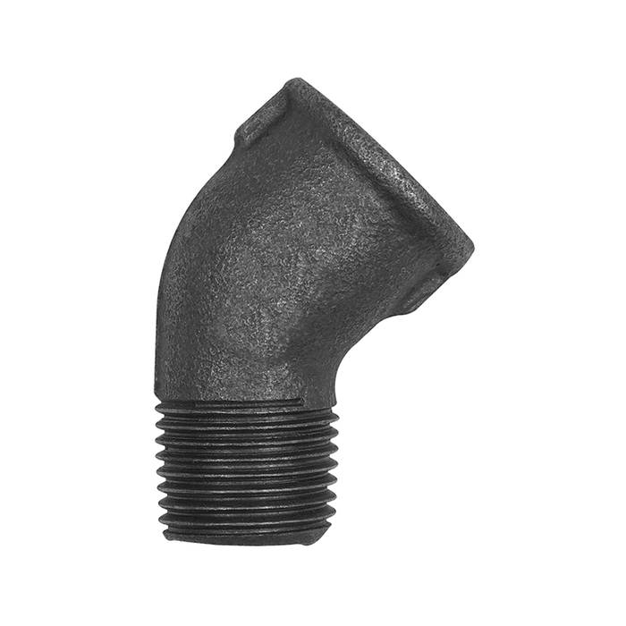 RIEGLER Winkel 121, 45°, Rp 1 1/4 i., R 1 1/4 a., Temperguss schwarz