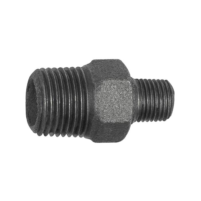 RIEGLER Doppelgew.nippel 245 red., R 1/2 a., R 3/8 a., Temperguss schwarz