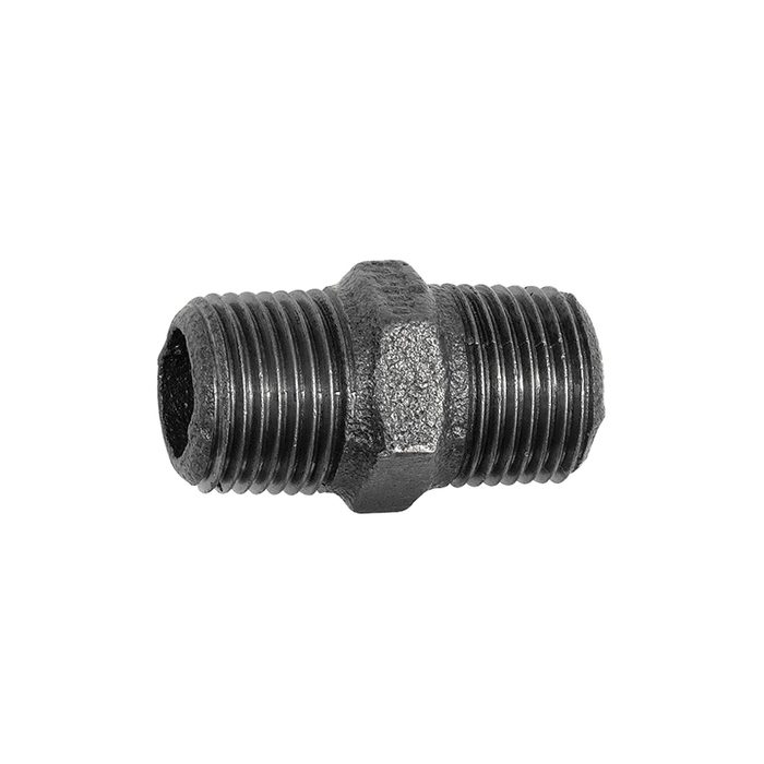 RIEGLER Double thr. nipple 280 ET/ET R 3/8 black malleable iron fitting