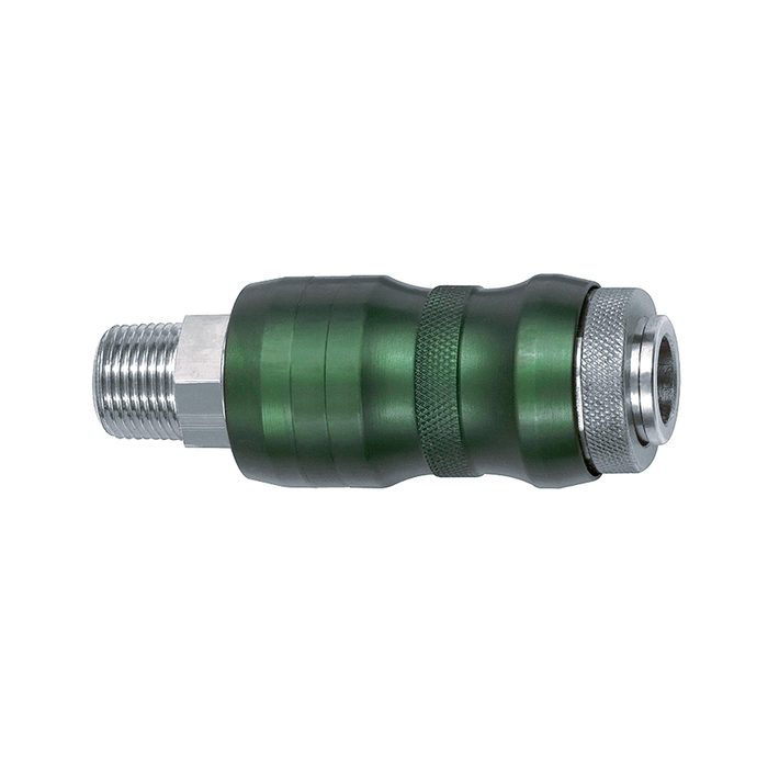 RIEGLER Safety coupling I.D. 7.8, Bi-Tec type, nickel-pl. brass, R 1/4 ET