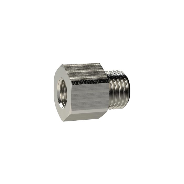 RIEGLER Reduziernippel lang, G 1/4 a., G 1/8 i., SW 17, Messing vern.