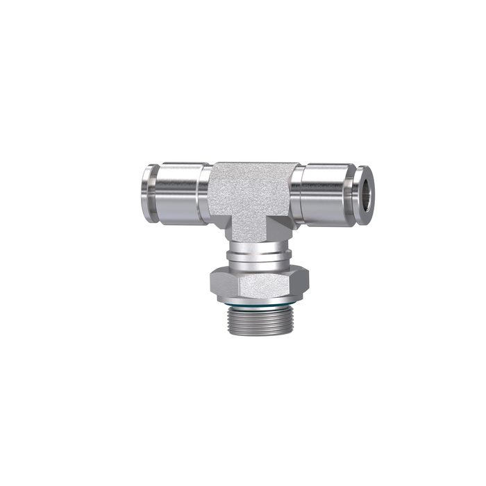 RIEGLER T-Steckverschraubung, drehbar, G 1/8 a., Schlauch-Ø 6, ES 1.4404