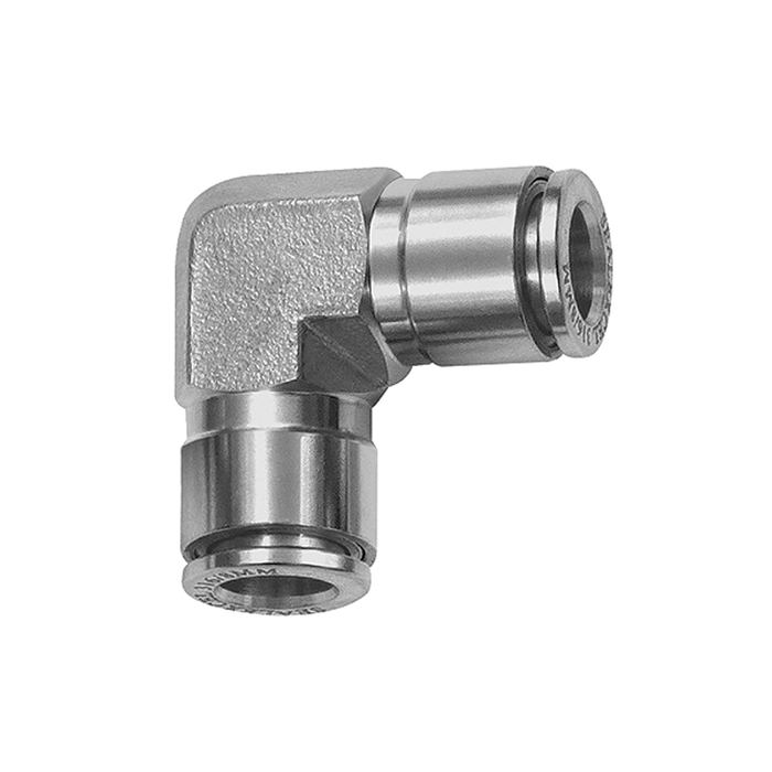 RIEGLER Push-in L-connector, for hose exterior Ø 12, Stainless steel