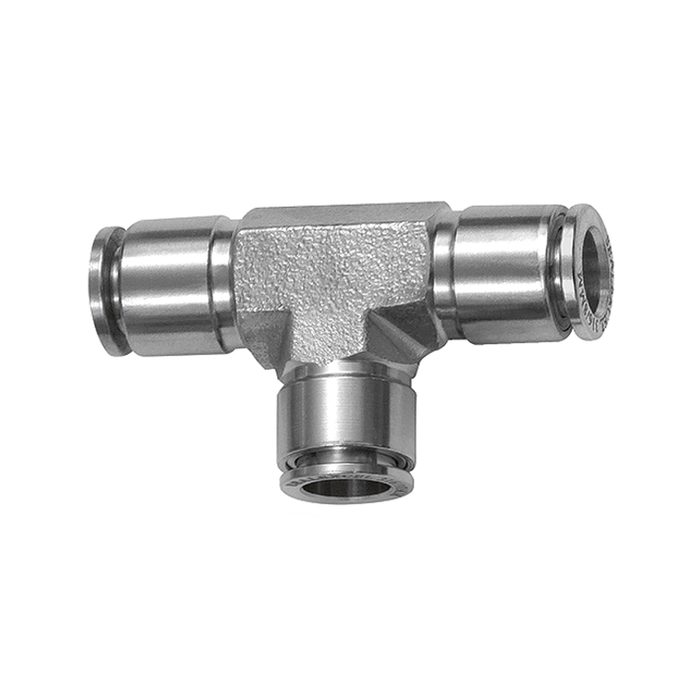 [135275] RIEGLER Push-in T-connector, for hose exterior Ø 16, Stainless steel