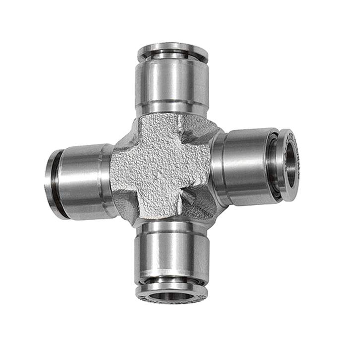 RIEGLER Push-in X-connector, for hose exterior Ø 14, Stainless steel