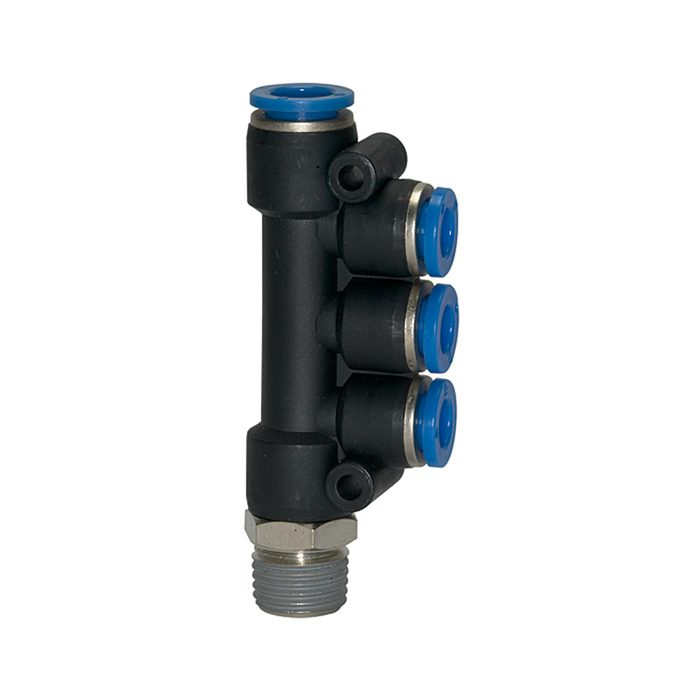 RIEGLER T-multi-distributor »Blue Series«, rotating, R 3/8 o.