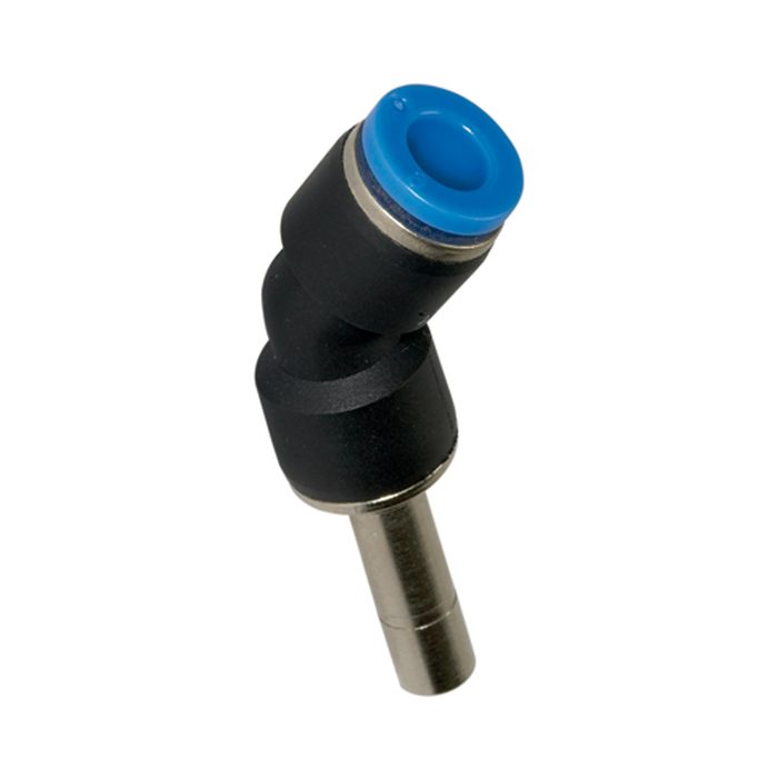 RIEGLER Push-in connector 45°, Plug nipple 12 mm »Blue Series« hose Ø10