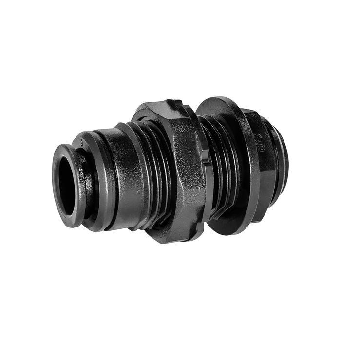 RIEGLER Bulkhead fitting POM, G 3/8, for hose exterior Ø 4 mm