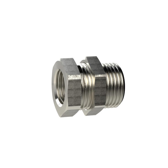 RIEGLER Schottverschraubung, M54x2 a., G 1 1/2 i., Messing vernickelt