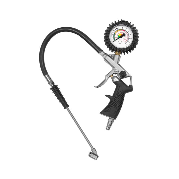 [136788] RIEGLER Stand. manual tyre gauge, garage connector, Uncalibrated 0-12 bar