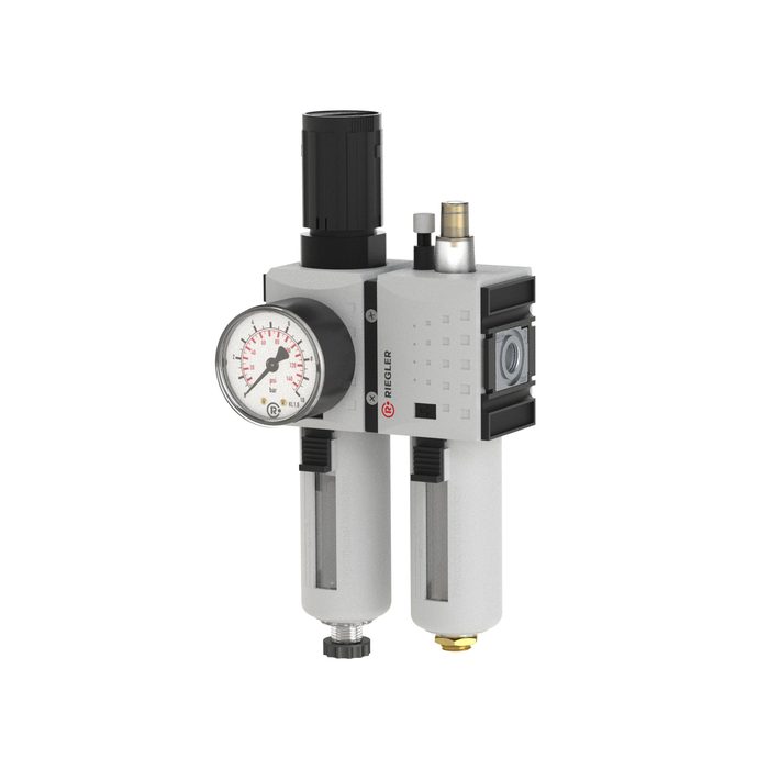 RIEGLER Wartungseinheit 2-tlg. »FUTURA«, PC, BG 2, G 3/8, 0,5-16 bar, HA