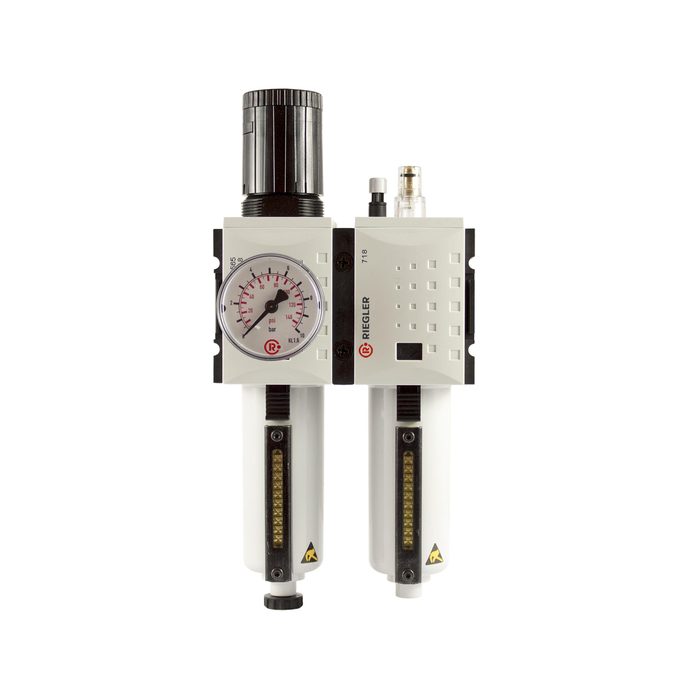 RIEGLER Wartungseinheit 2-tlg. »FUTURA«, MBeh., BG2, G 1/2, 0,1-1 bar, HA