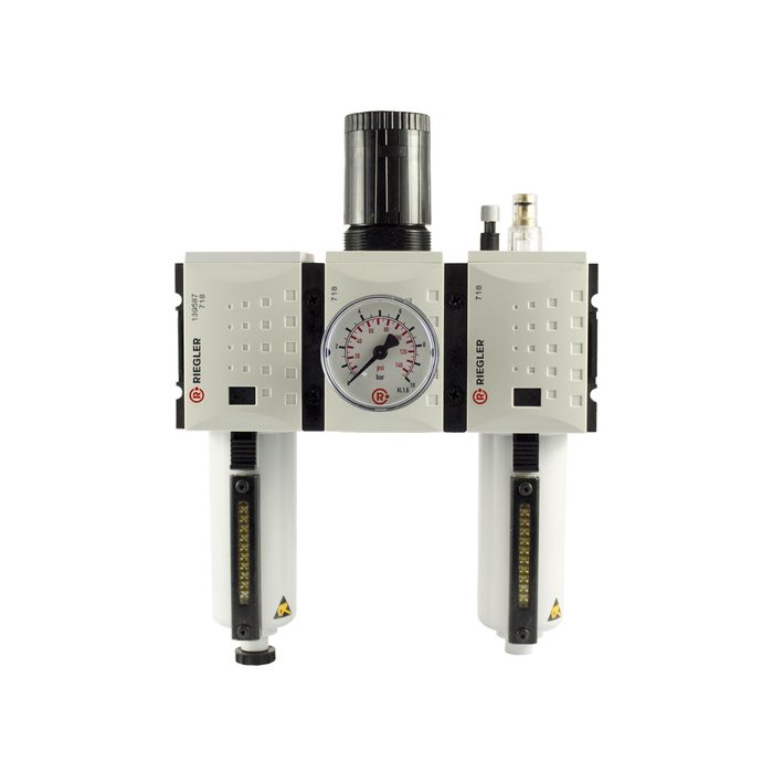 RIEGLER Wartungseinheit 3-tlg. »FUTURA«, MBeh., BG2, G 1/2, 0,1-1 bar, HA