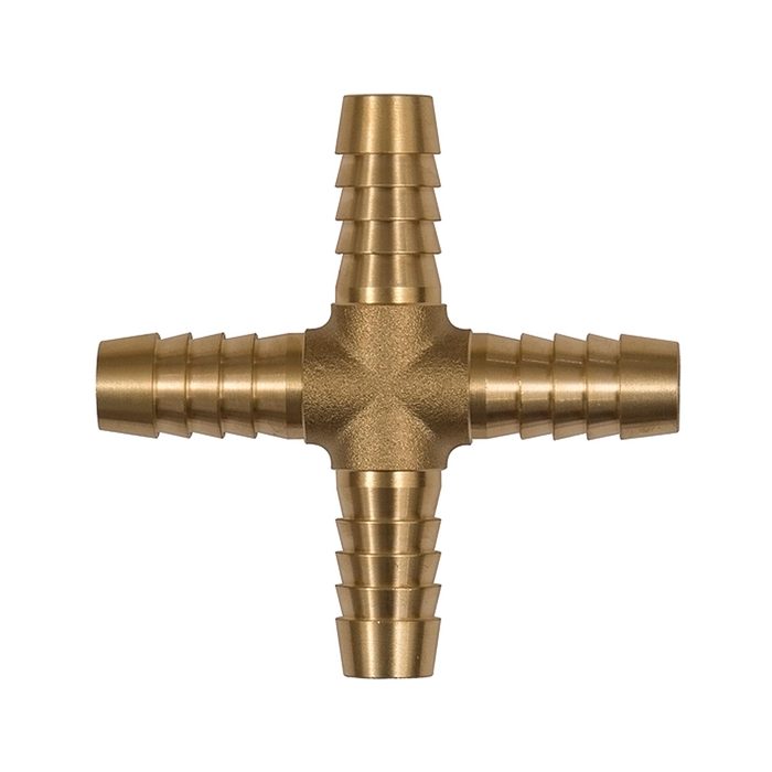 RIEGLER Cross push-on connectors, for hose I.D. 4 mm, brass