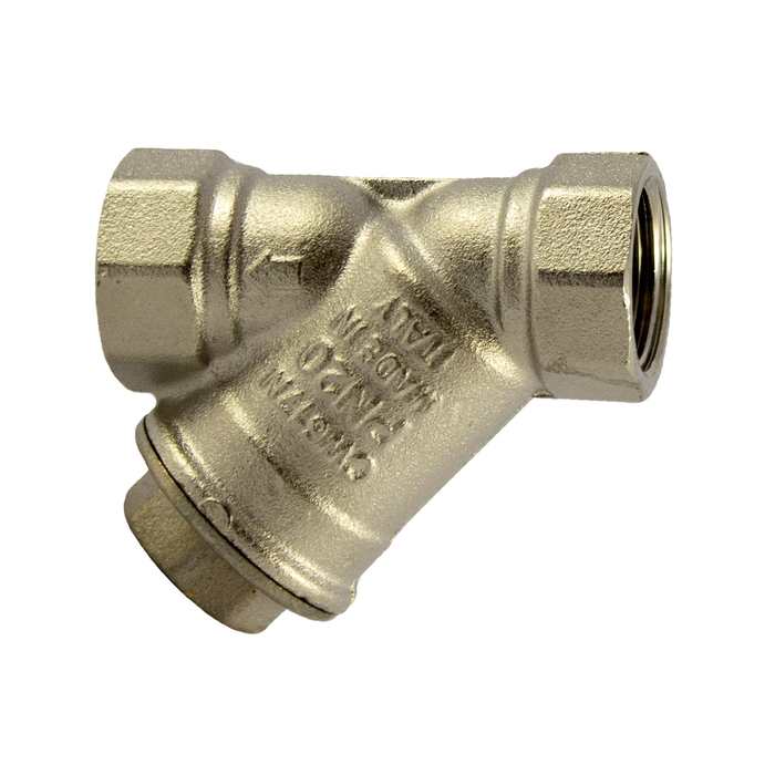 RIEGLER Strainer nickel-plated brass, G 1/2, DN 15, mesh width 0.05 mm
