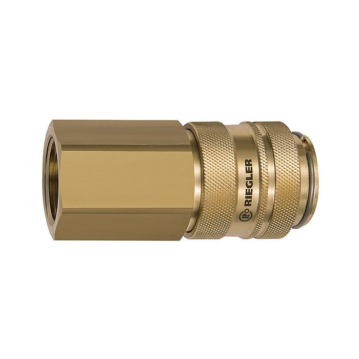 RIEGLER Schnellverschlusskupplung NW 19, Messing blank, G 3/4 IG