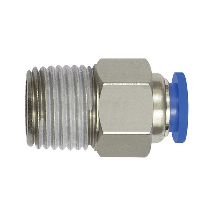 RIEGLER Gerade Steckverschraubung »Blaue Serie« mini, R 1/8 a., Schl.-Ø 6