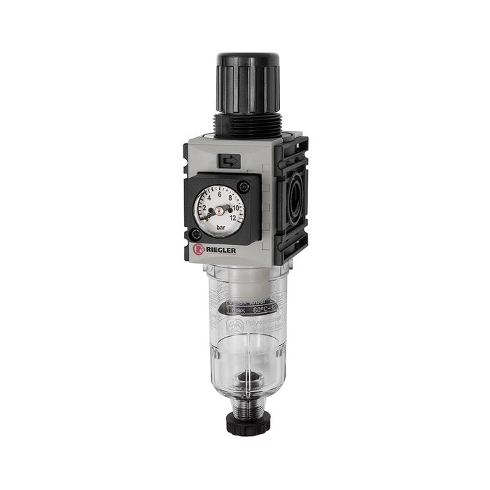 [142419] RIEGLER Filter regulator »FUTURA-mini« PC container, Size 0, G 1/4,0.5-10