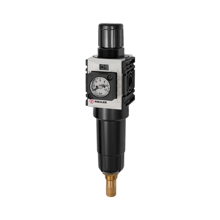 RIEGLER Filter regulator »FUTURA-mini«, Metal container, G 1/4, 0.1 - 4
