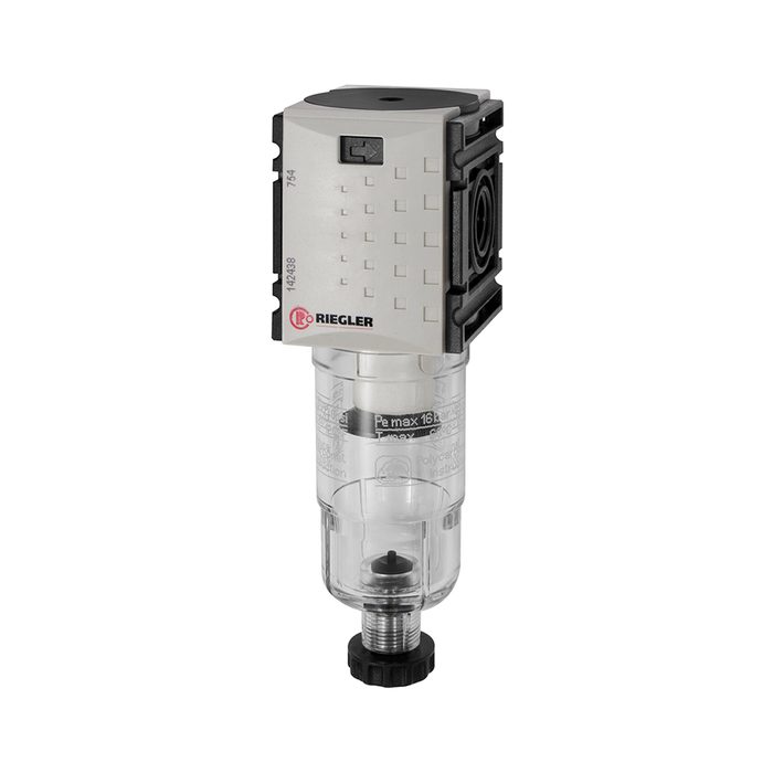 [142438] RIEGLER Filter »FUTURA-mini« PC container, Size 0, G 1/4, Semi-automatic