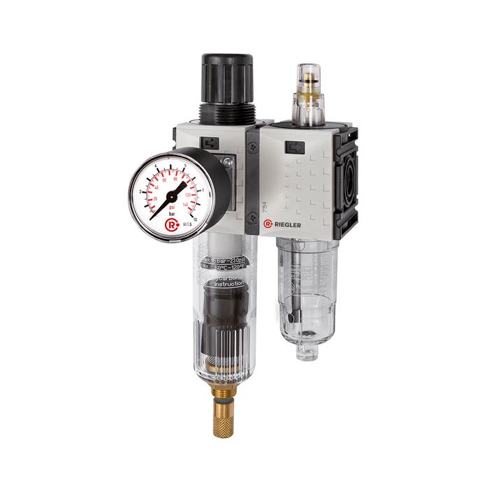 [142463] RIEGLER Service unit 2-part »FUTURA-mini« PC container, G 1/4, 0.1-4 bar