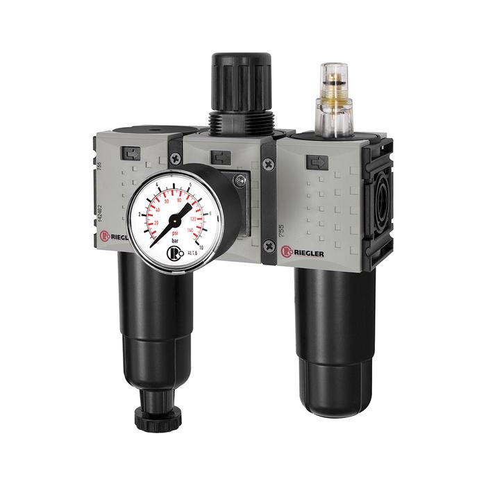 RIEGLER WE 3-tlg. »FUTURA-mini«, Metallbe., Stand.mano., G1/4, 0,5-10, HA