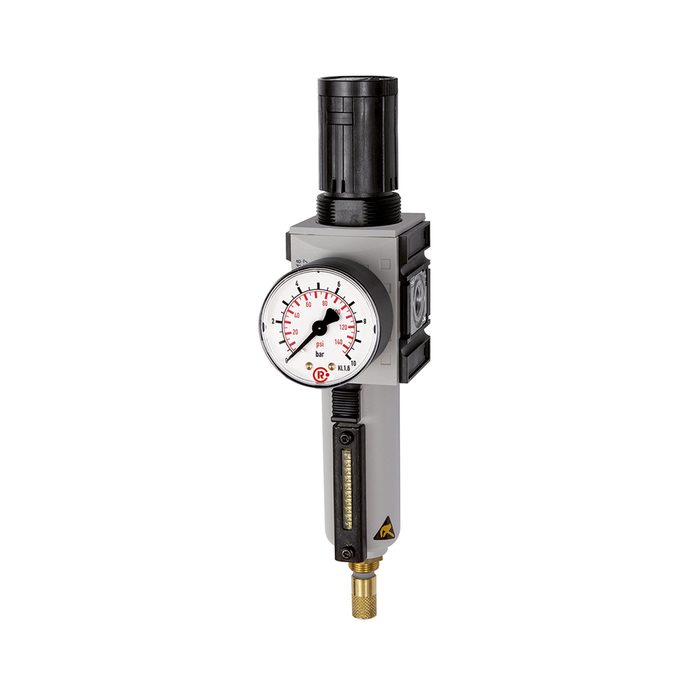 RIEGLER Filter regulator »FUTURA«, Metal, Size 2, G 1/2, 0.5-8 bar, Fully