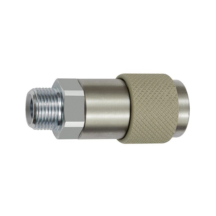RIEGLER Unv. Dreh-Sicherheitskupplung NW 6, ISO 6150 C, G 3/8 AG, grau
