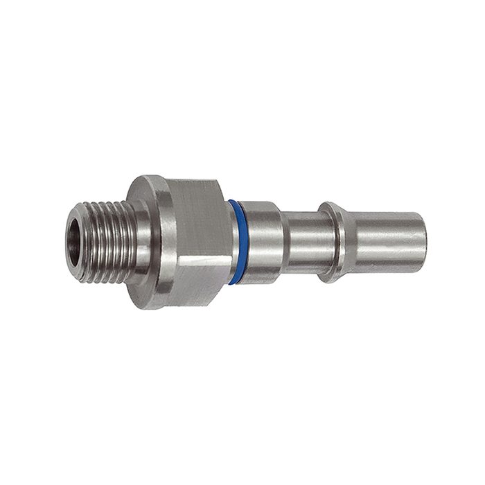 [141894] RIEGLER Unverwechselbarer Nippel NW 6, ISO 6150 C, G 1/4 AG, blau