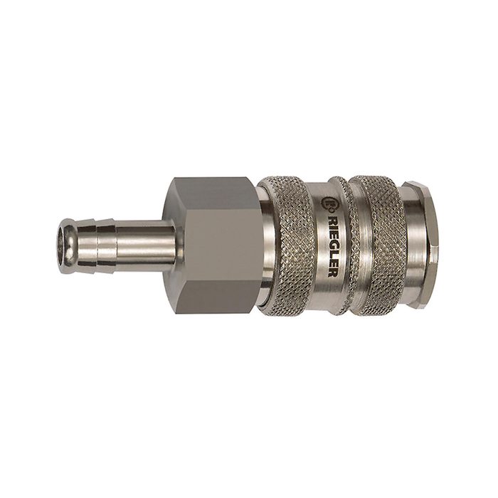 [142168] RIEGLER Quick-connect coupling I.D. 10, Steel/nickel-plated brass, I.D.16