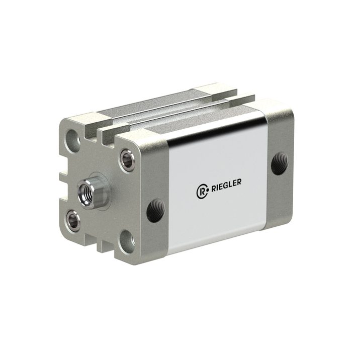 RIEGLER Comp. cyl., double-acting, Piston Ø 80, Stroke 25, G1/8,ISO21287