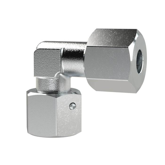 RIEGLER Adjustable union elbow, Pipe ext. Ø 14, galvanised steel