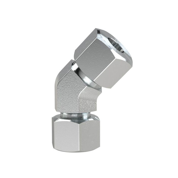 RIEGLER Einst. 45°-Anschlussverschr. M20x1,5 i., Rohr-AØ 12, Stahl verz.
