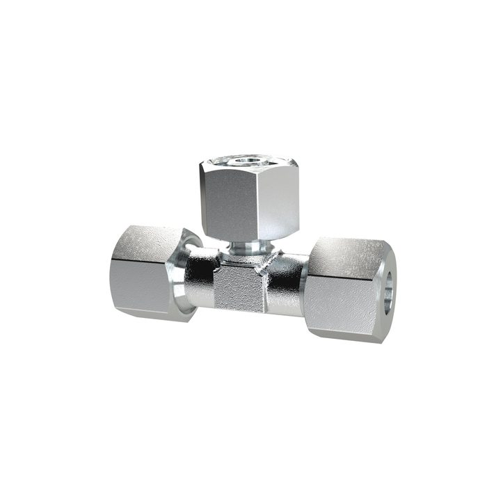 RIEGLER Adjustable T screw fitting, Pipe ext. Ø 8, galvanised steel