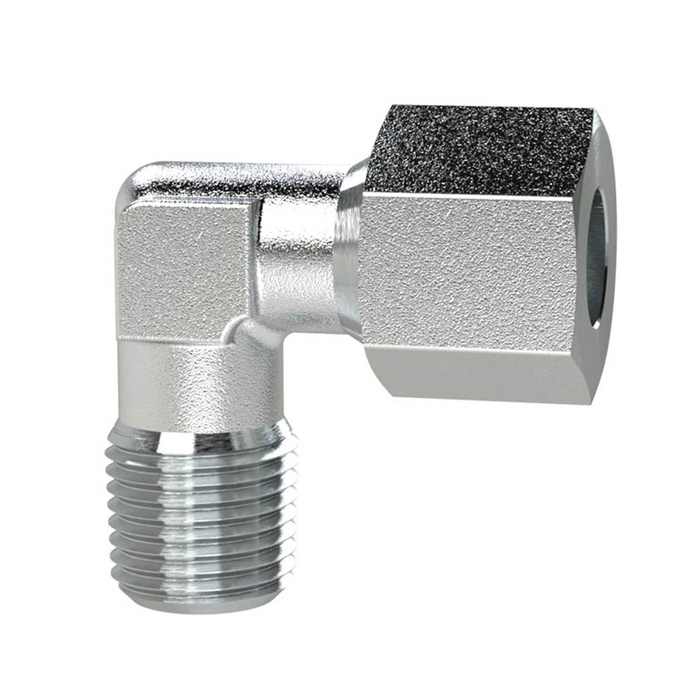 RIEGLER Winkel-Einschraubverschraubung, NPT 1/4 a., Rohr-Ø 6, Stahl verz.