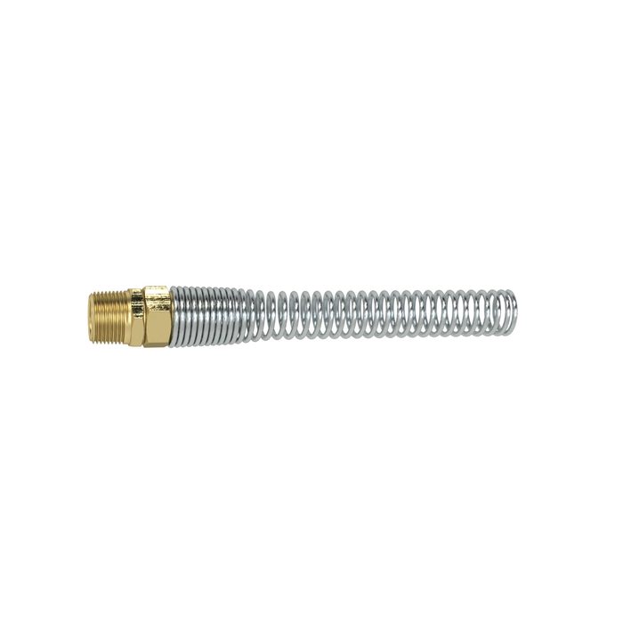 [159797] RIEGLER Rigid fitting, kink protection spring, Brass, G 1/4, Hose Ø 10x8