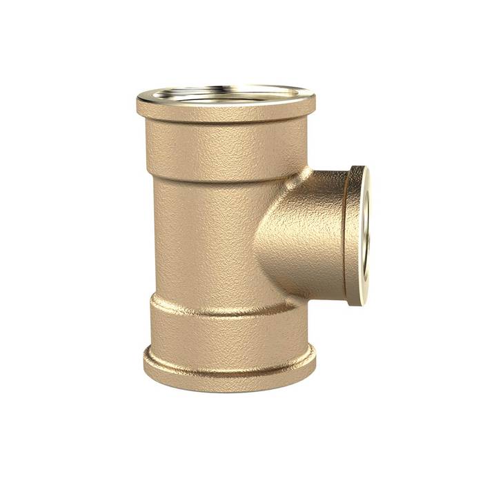 RIEGLER T-Reduzierstück, 3xIG, 2xG1i, Abgang G3/4, Druck 16 bar, MS blank