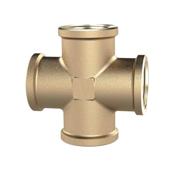 [194134] RIEGLER Cross-piece, 4x interior thread, G 3/4, 16 bar, bright brass