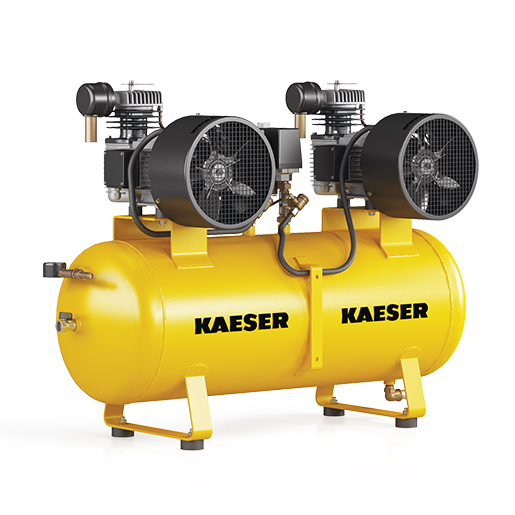 KAESER Industrie-Kolbenkompressor Doppelanlage Modell KCCD 130-100 Ausführung mit 2er-Wahlschaltung