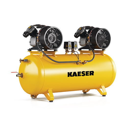 KAESER Industrie-Kolbenkompressor Doppelanlage Modell KCD 450-350 mit Schalldämmhaube